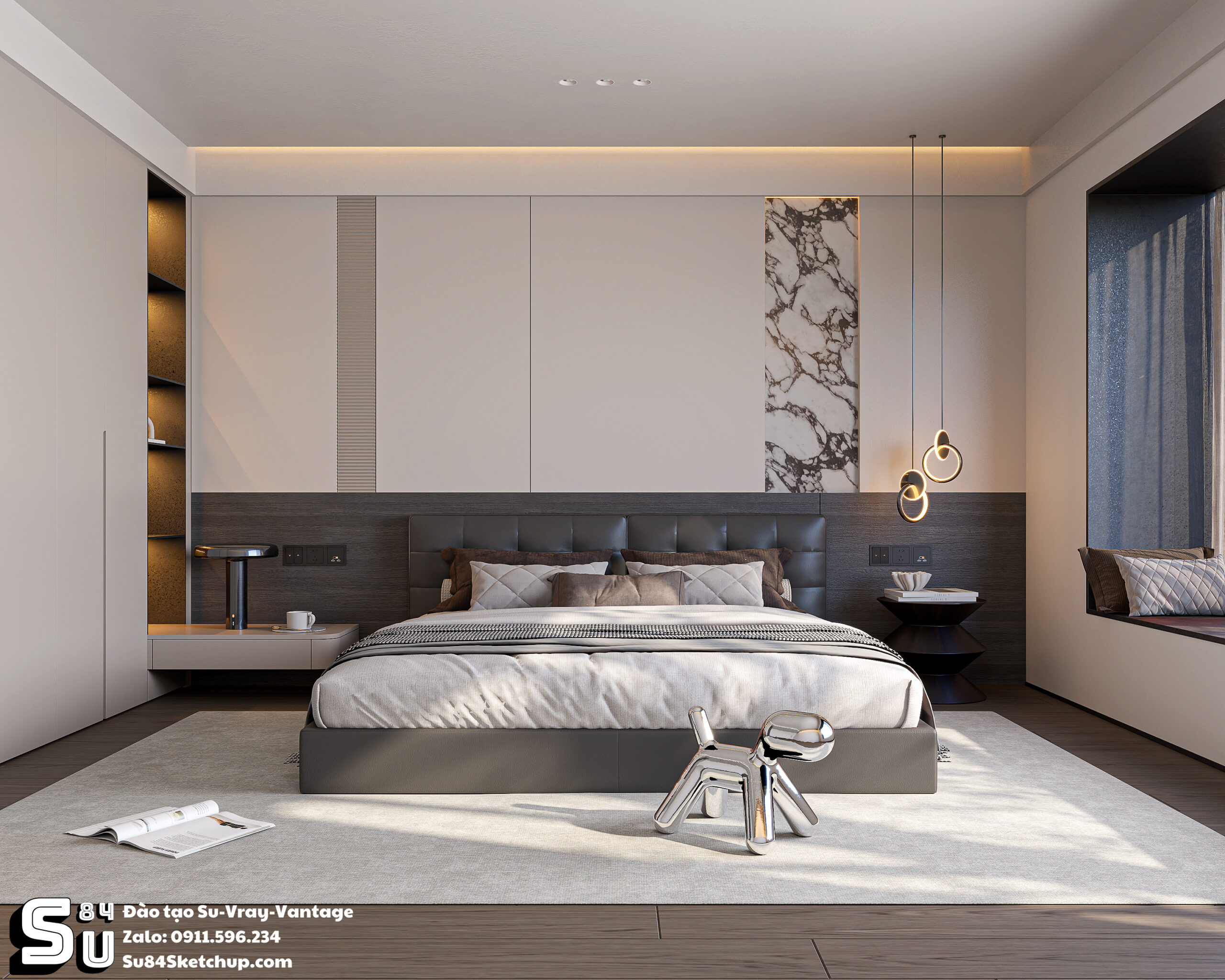19756. Modern Luxury Bedroom Interior Sketchup Model By Tran Nam (1)