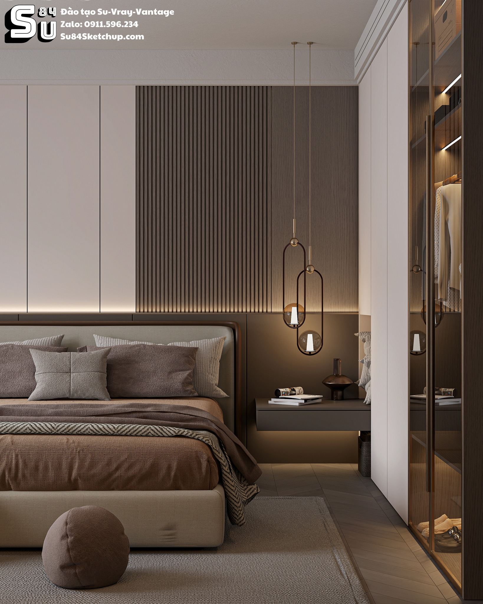 19785. Modern Luxury Bedroom Interior Sketchup Model By Tran Nam (3)