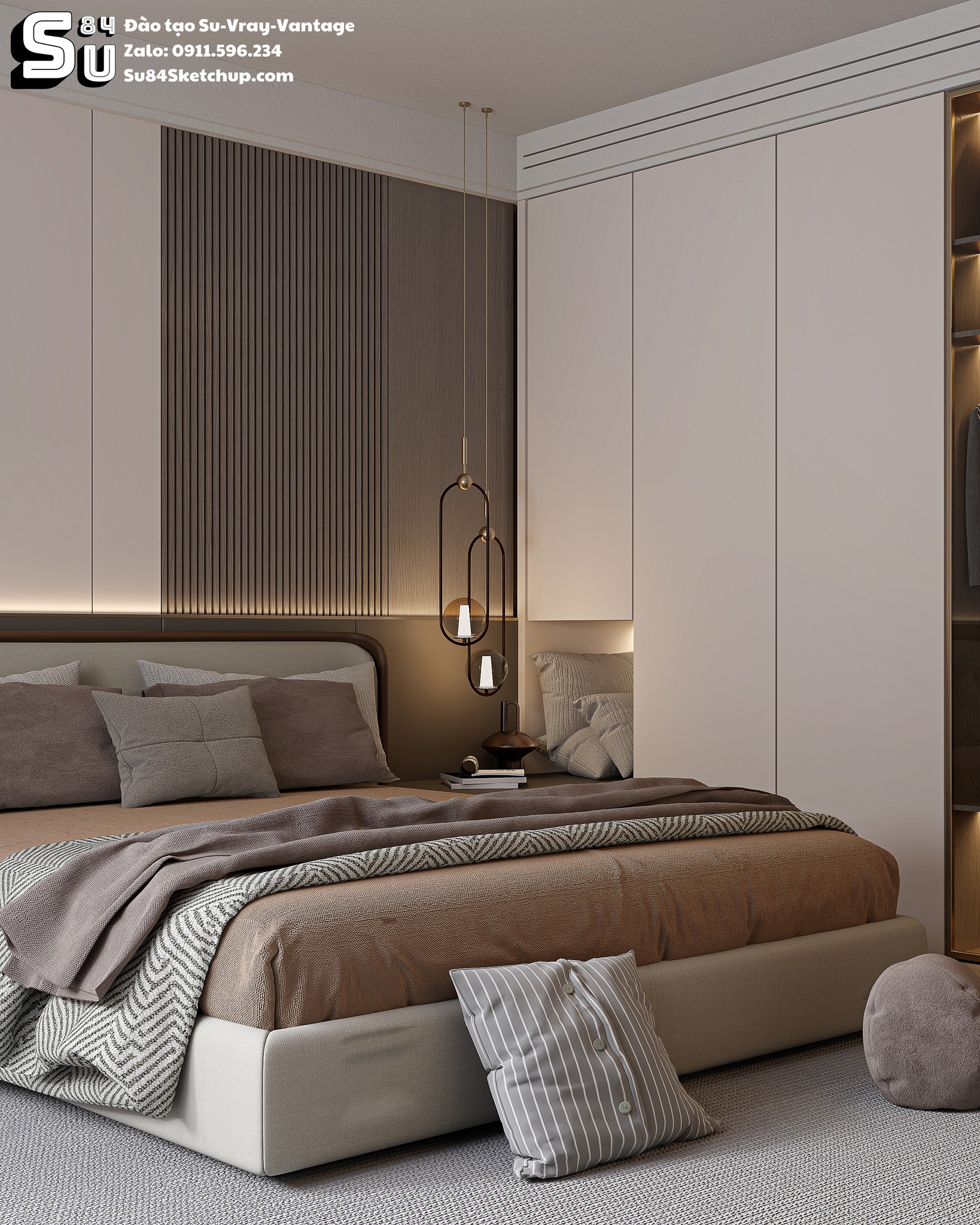19785. Modern Luxury Bedroom Interior Sketchup Model By Tran Nam (5)