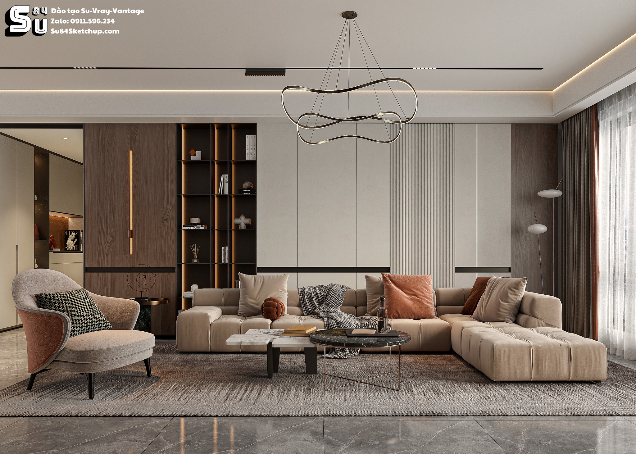 19795. Contemporary Living Room Interior Design Sketchup Model Free Download By Tran Nam (1)