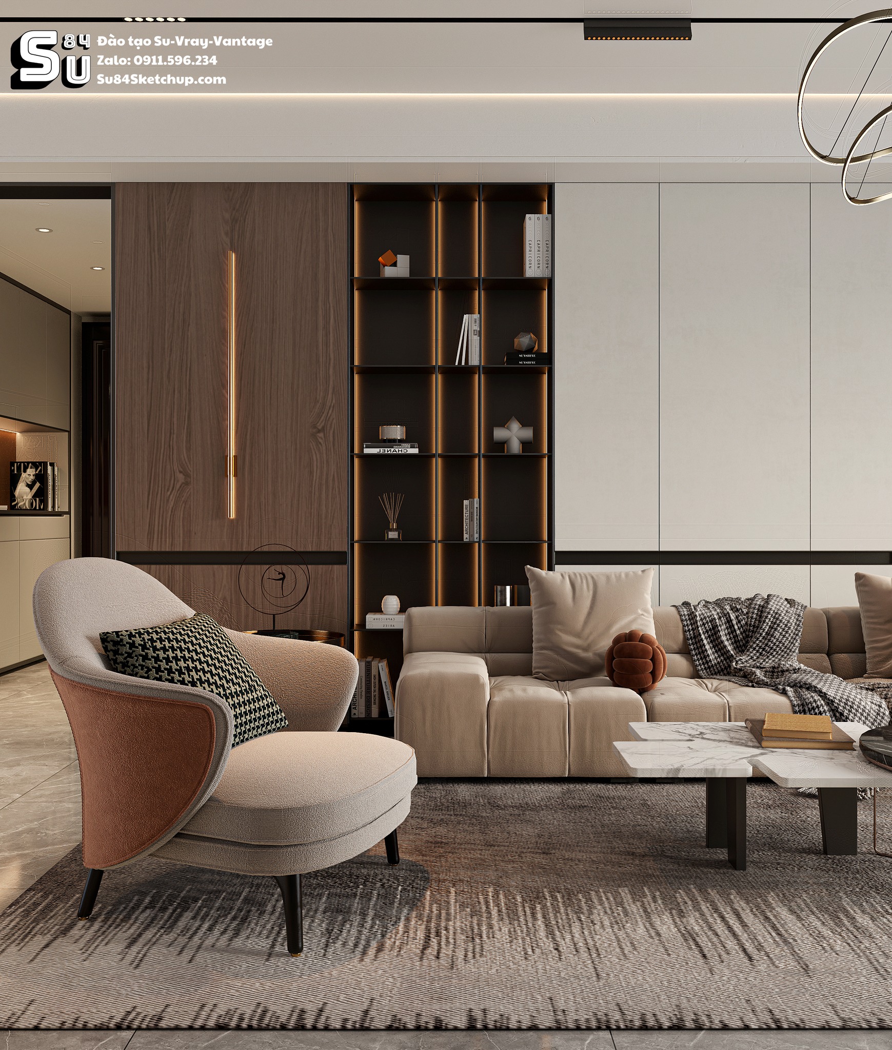 19795. Contemporary Living Room Interior Design Sketchup Model Free Download By Tran Nam (5)