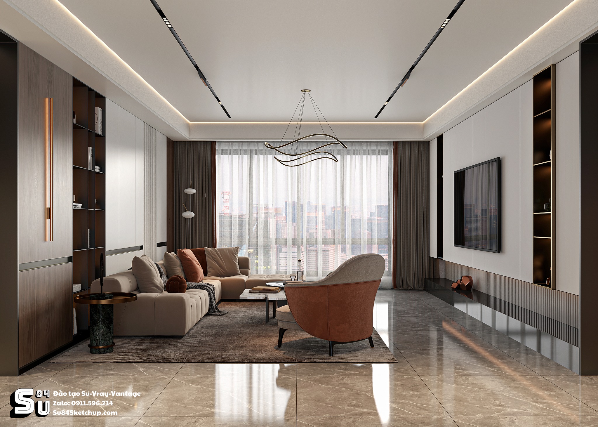19795. Contemporary Living Room Interior Design Sketchup Model Free Download By Tran Nam (6)