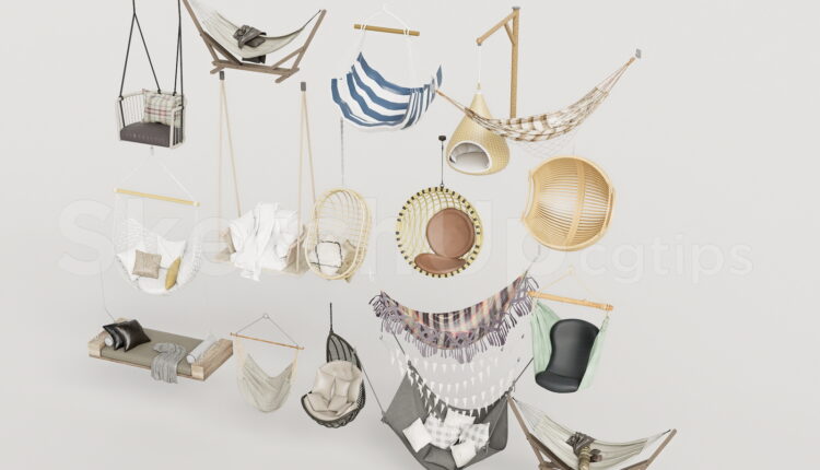 19851. Outdoor Hanging Chair Collection Sketchup Model Free Download (2)
