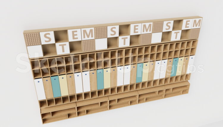 19854. Kids Toy Storage Organizer Sketchup Model Free Download (2)