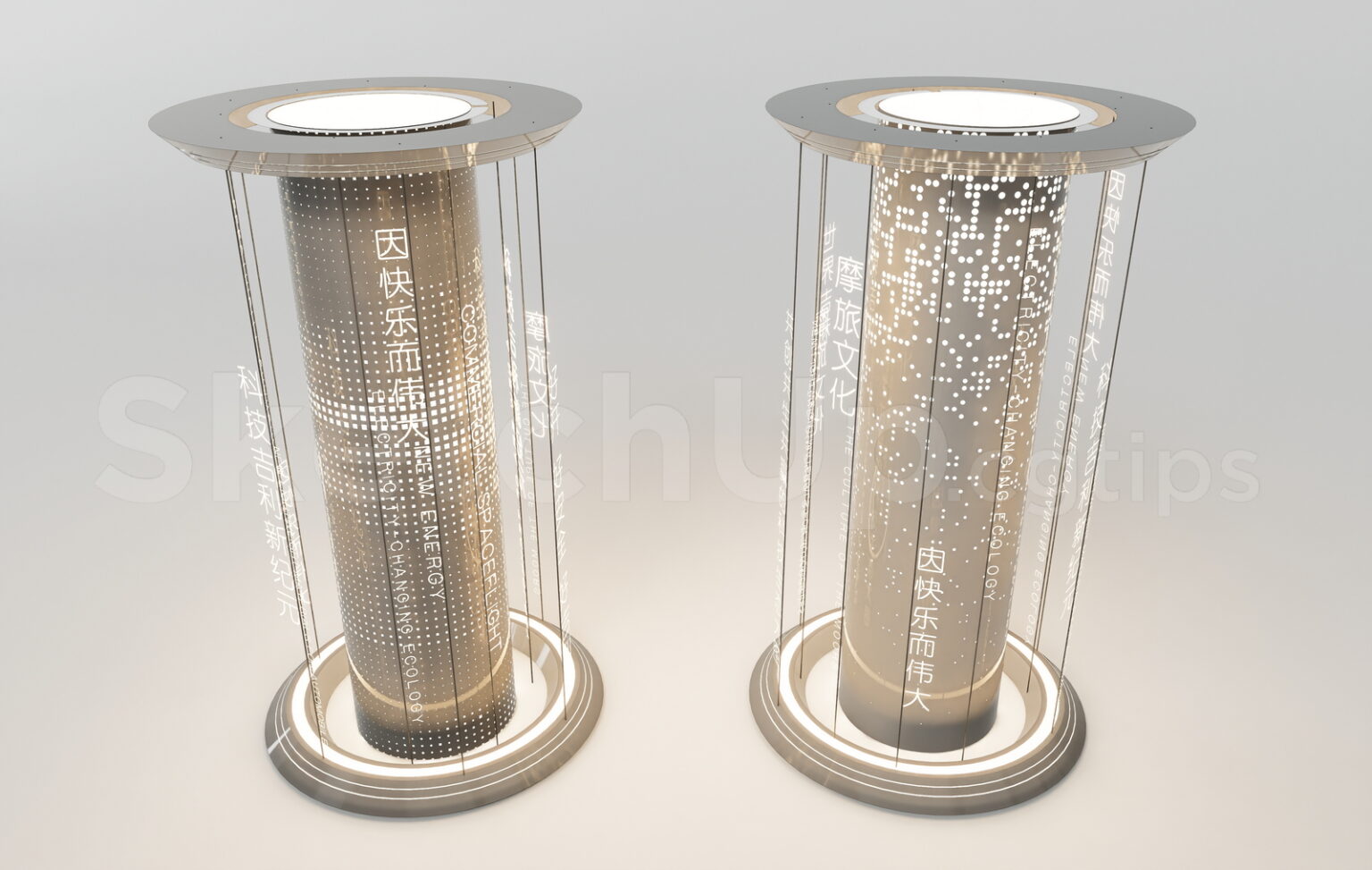 19856. Modern Exhibition LED Column 3D Model SketchUp File Free Download
