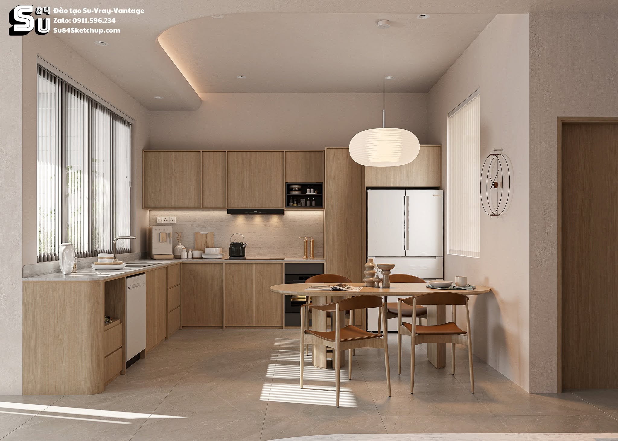 19859. Contemporary Living Room - Kitchen Interior Sketchup Model Free Download By Tran Nam (2)