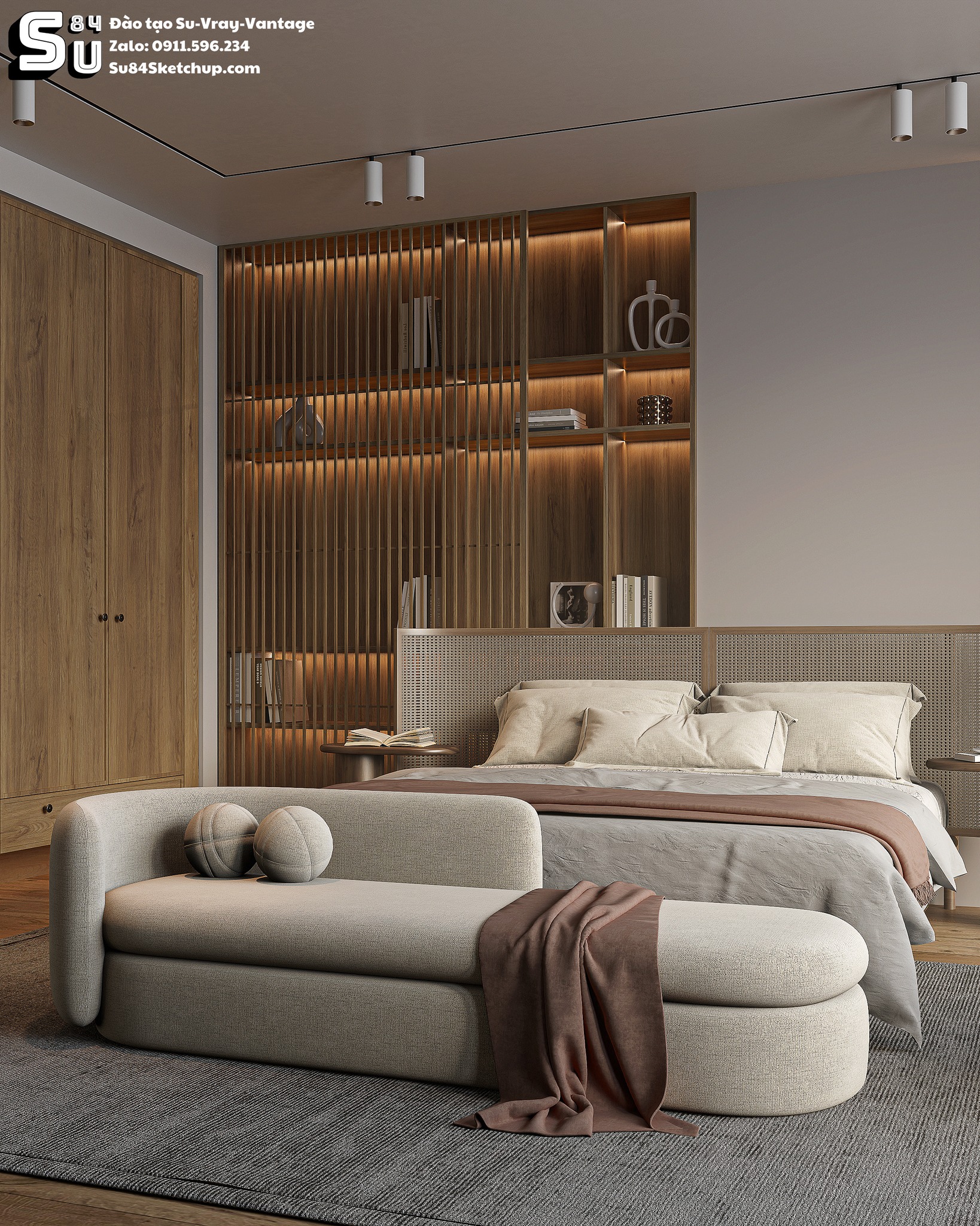 19867. Modern Luxury Bedroom Interior Sketchup Model By Tran Nam (7)