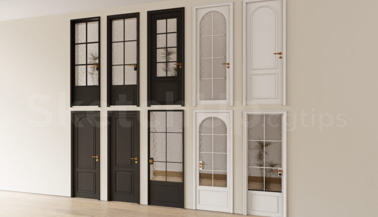 19869. Modern Residential Interior Door Collection Sketchup Model Free Download (2)
