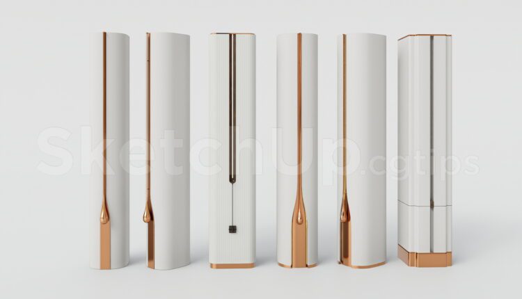 19918. Modern Luxury Decorative Column 3d Model Sketchup Free Download (1)
