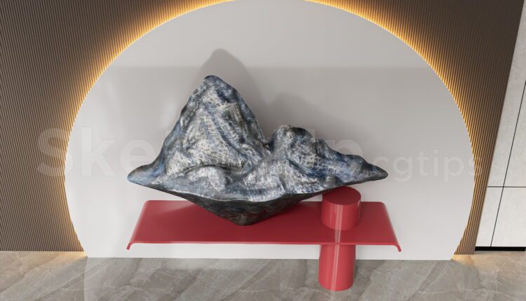 19919. Modern Wall Feature And Console Table Decor Sketchup Model Download (2)