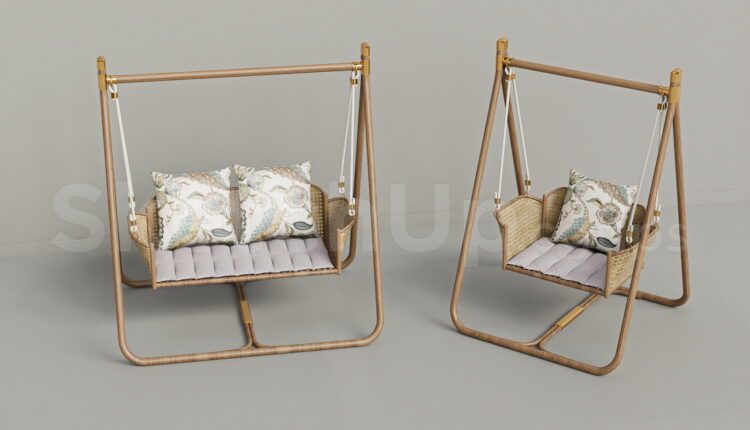 19921. Wooden Outdoor Swing Chair Sketchup Model Free Download (2)