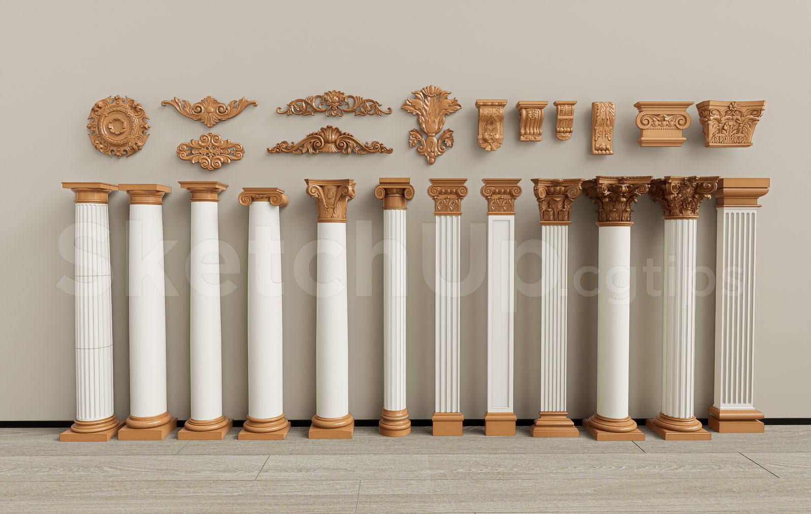 19940. Ancient Greek And Roman Style Columns Sketchup Model Free Download (1)