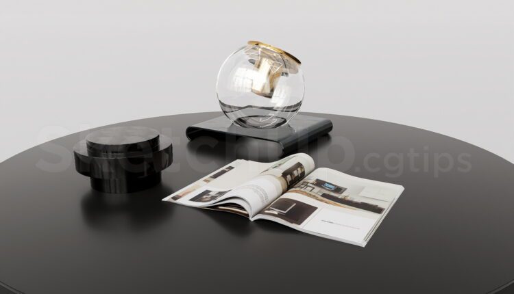 19944. Modern Coffee Table Decor Set Sketchup Model Download (1)