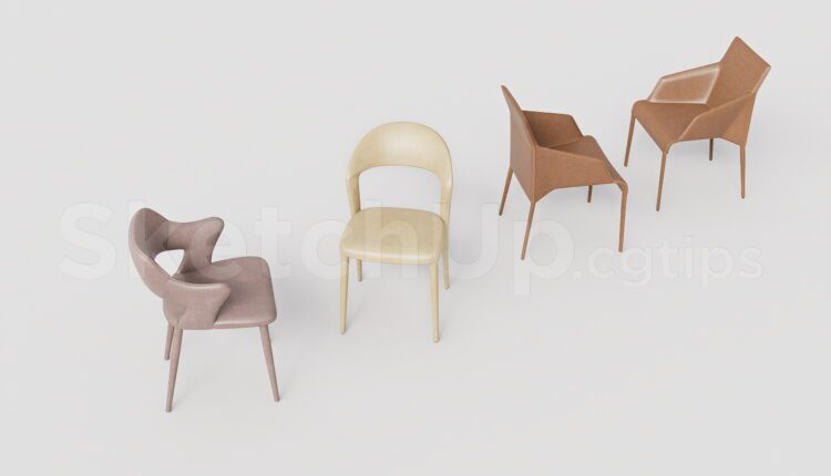 19953. Modern Dining Chair Collection 3d Sketchup Model Free Download (2)