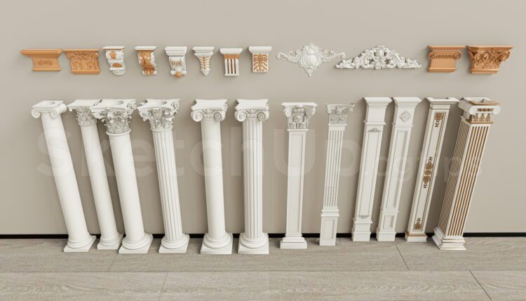 19954. Classical Column Collection 3d Sketchup Model For Architectural Design Free Download (2)