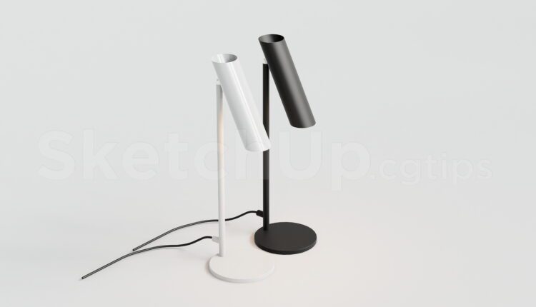 19957. Modern Minimalist Led Table Lamp Sketchup Model Download (2)