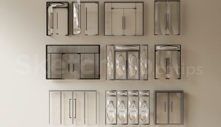 19966. Architectural Glass Door Collection 3d Model – Sketchup Free Download (1)