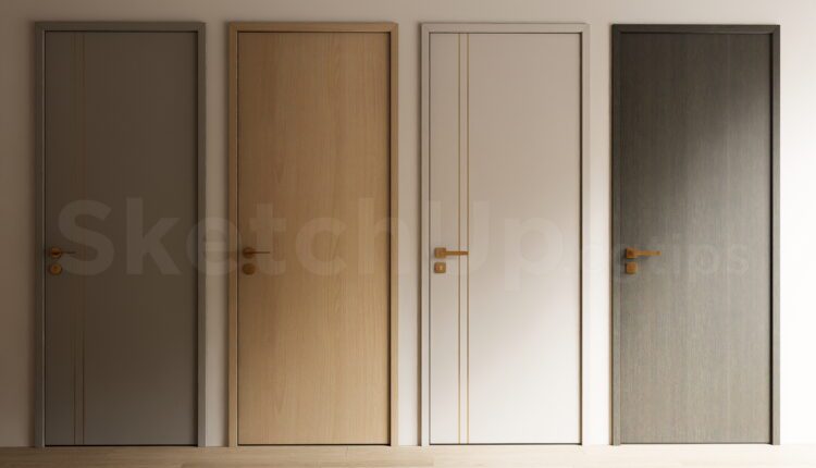 19984. Modern Interior Wooden Doors Sketchup Model Free Download (1)
