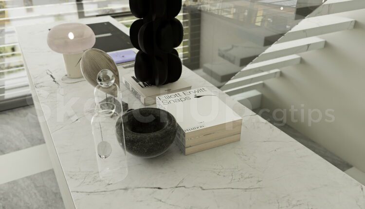 19985. Modern Table Decor Accessories Sketchup Model Free Download (1)