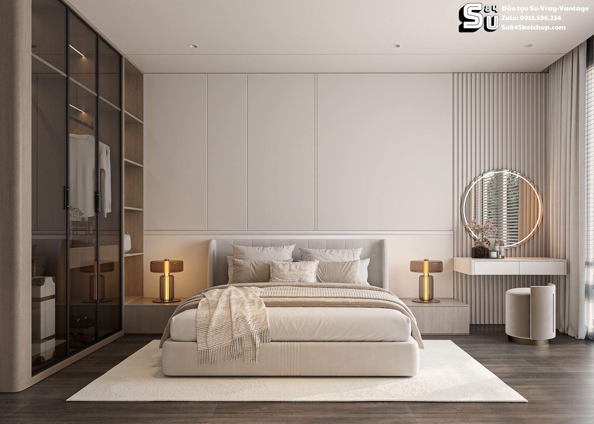 21008. Modern Luxury Bedroom Interior Sketchup Model By Tran Nam (1)