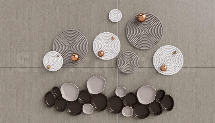 21011. Modern Abstract Wall Art Decor Sketchup 3d Model Free Download (2)