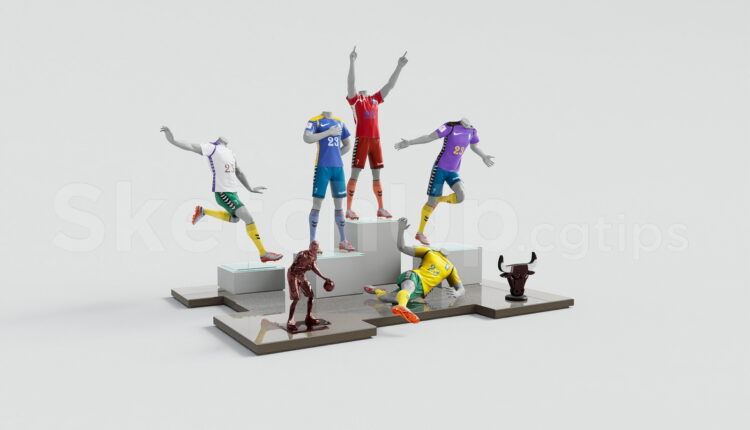 21026. Soccer Player Mannequin Display Sketchup Model Free Download (1)