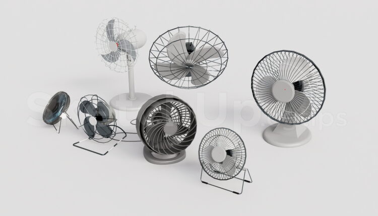 21053. Modern Cooling Fan Collection Sketchup Model Free Download (2)