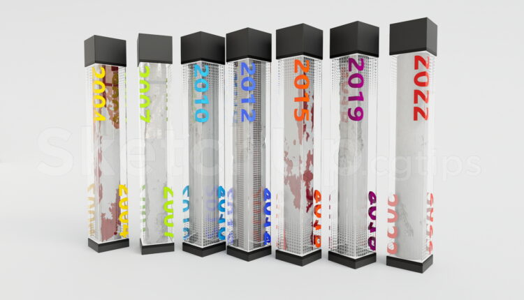 21070. Contemporary Transparent Acrylic Display Column Sketchup Model Free Download (2)