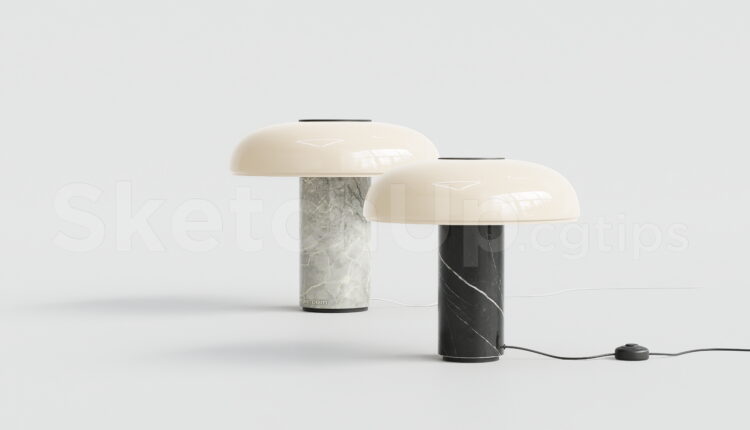 21085. Modern Marble Table Lamp Sketchup Model Free Download (1)