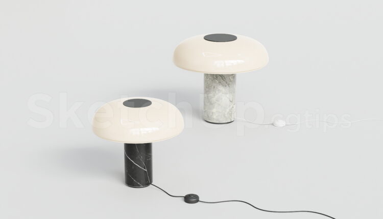 21085. Modern Marble Table Lamp Sketchup Model Free Download (2)