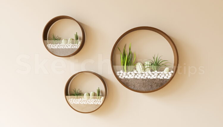 21092. Indoor Wall Hanging Planters 3d Model For Sketchup Interior Design Download (1)