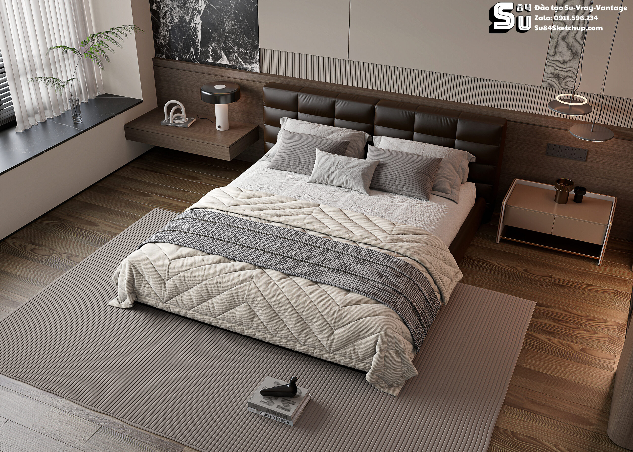 21096. Modern Luxury Bedroom Interior Sketchup Model By Tran Nam (6)