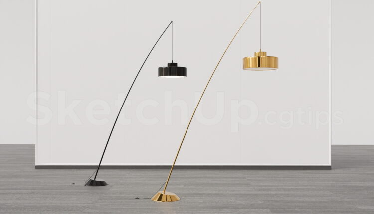 21097. Modern Arc Floor Lamp Sketchup Model Free Download (1)