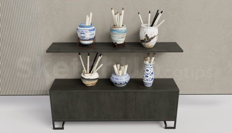21101. Modern Ceramic Vase Decor Sketchup Model Free Download (2)
