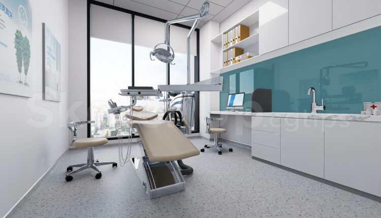21114. Modern Dental Clinic Interior Sketchup Model Free Download (1)
