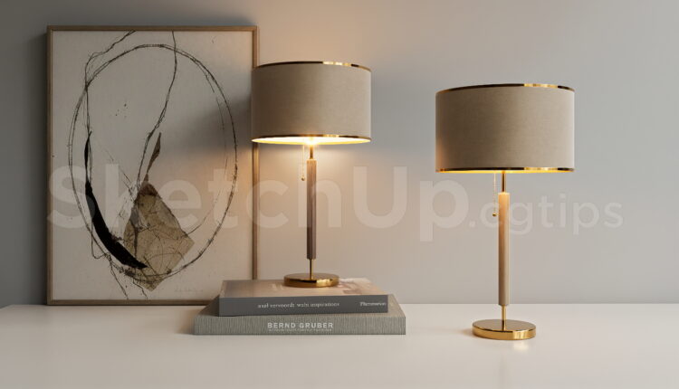 21128. Modern Table Lamp Sketchup Model Free Download (1)