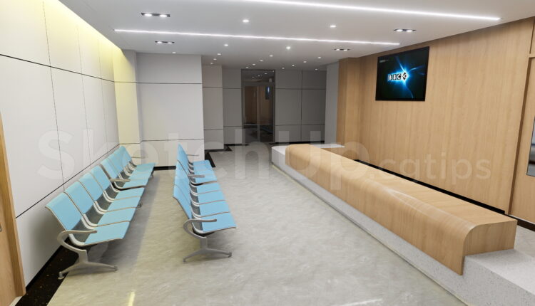 21144. Modern Hospital Waiting Area Interior Design In Sketchup Free Download (2)