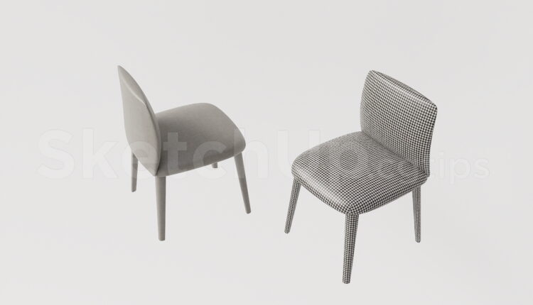 21151. Modern Dining Chair Furniture Sketchup Model Download (1)