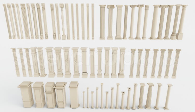 21153. Classic And Neoclassical Column Collection Sketchup Model Free Download (2)