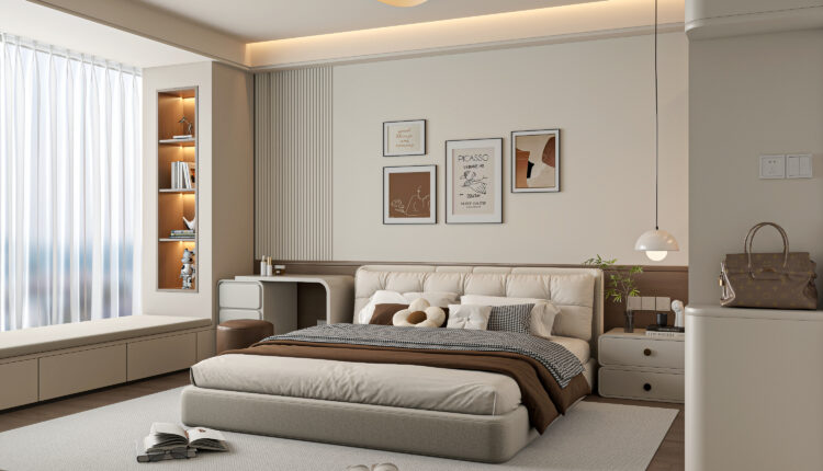 21167. Modern Minimalist Master Bedroom Interior Design Sketchup Model Tran Nam (2)