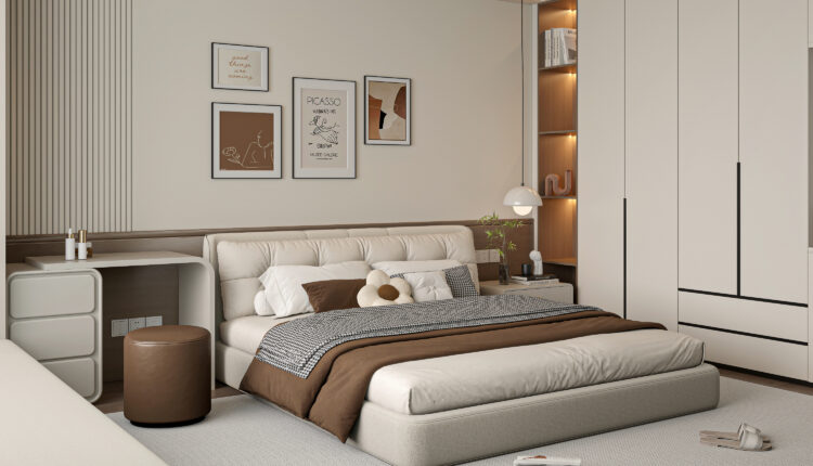 21167. Modern Minimalist Master Bedroom Interior Design Sketchup Model Tran Nam (3)