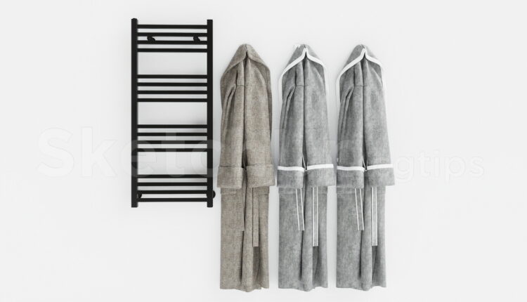 21198. Bathroom Towel Rack And Bathrobe Sketchup Model Free Download (1)