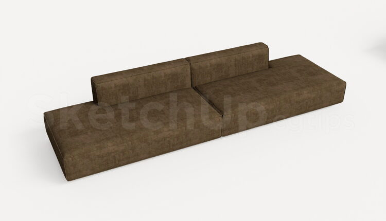 21211. Modern L-shaped Sectional Sofa Sketchup 3d Model Free Download (1)