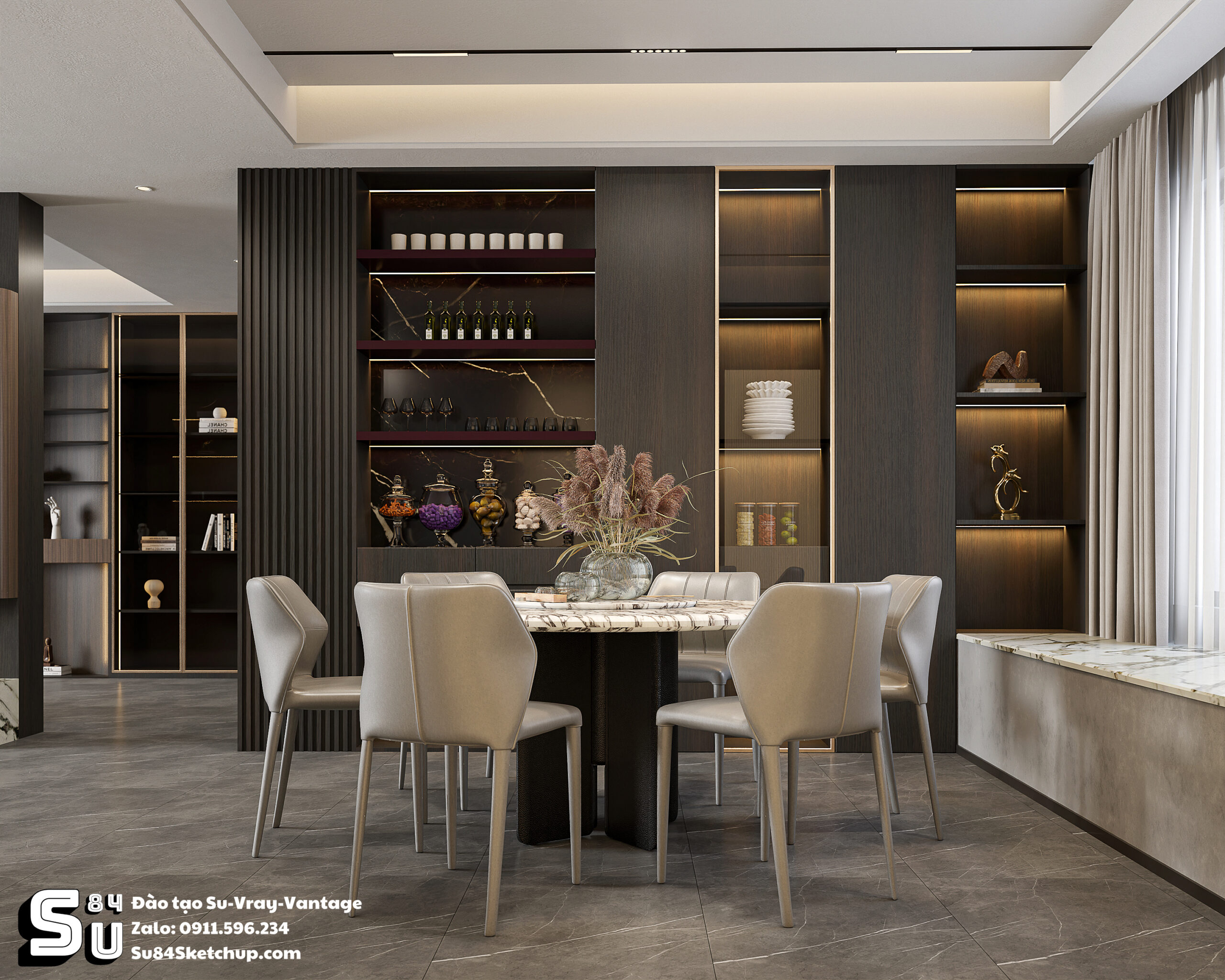 21222. Free Sketchup Living Room Interior Model Download By Tran Nam (7)