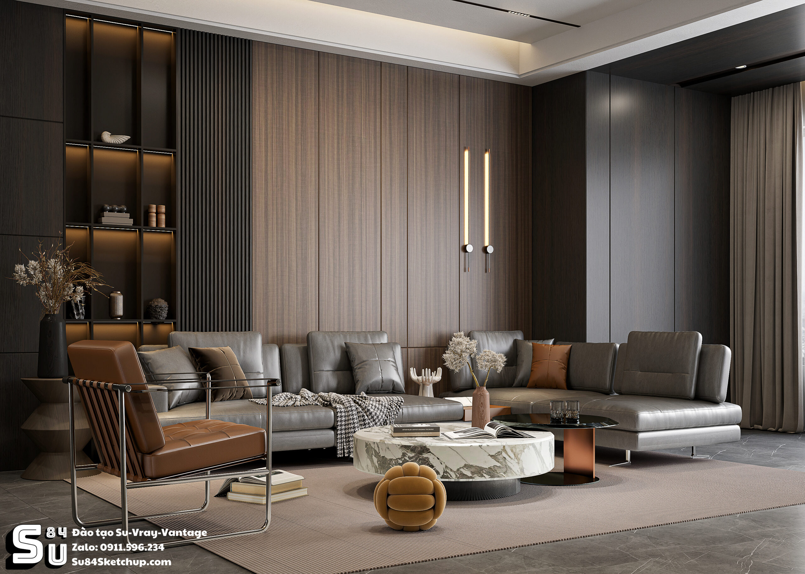 21222. Free Sketchup Living Room Interior Model Download By Tran Nam (8)