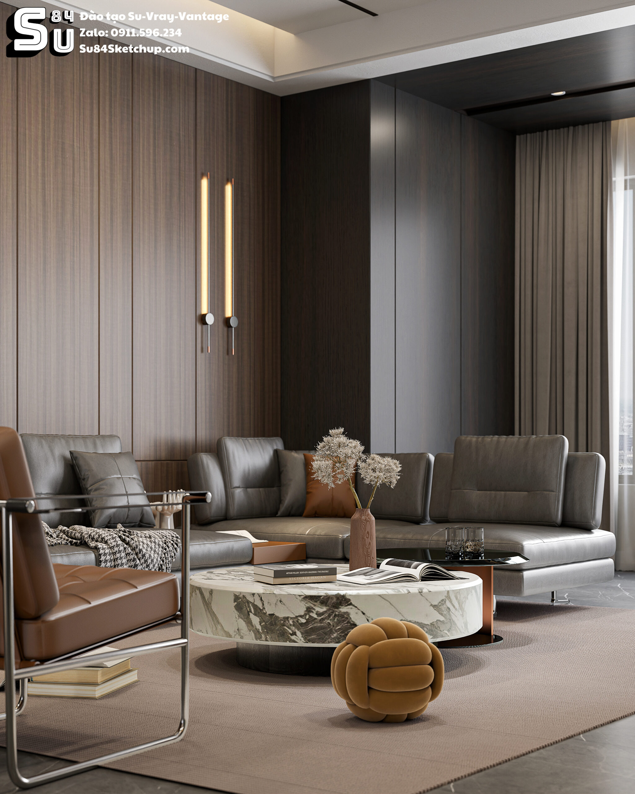 21222. Free Sketchup Living Room Interior Model Download By Tran Nam (9)