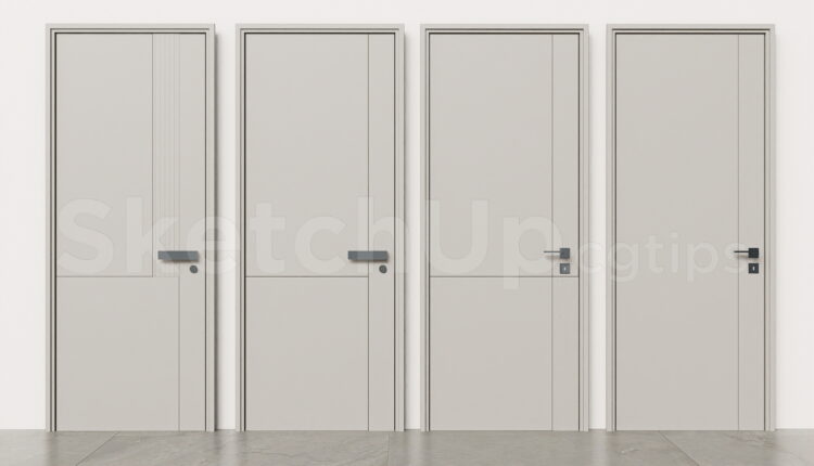 21225. Modern Minimalist Interior Door Collection Sketchup 3d Model Download (1)