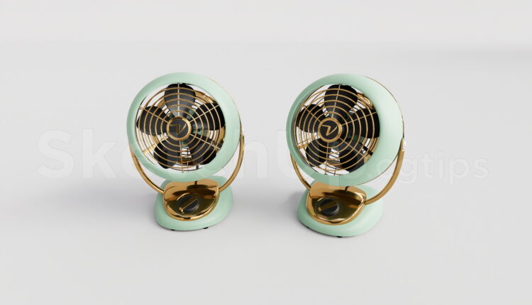 21231. Modern Retro Table Fan Sketchup 3d Model Download (1)