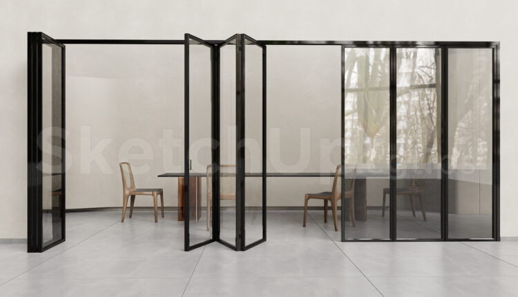 21235. Modern Sliding Glass Door Sketchup 3d Model Download (1)
