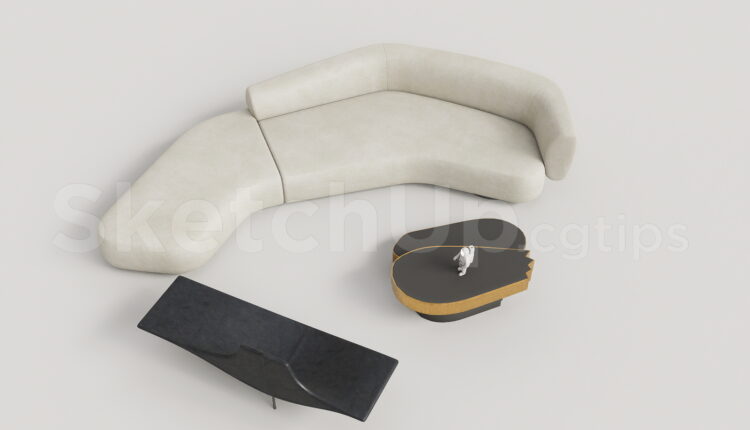 21241. Modern Curved Modular Sofa & Coffee Table Set 3d Model Download (1)